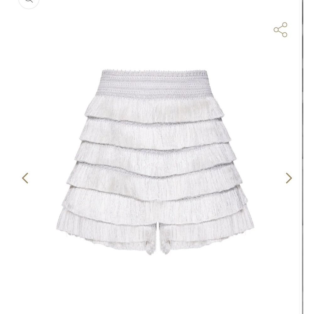 PatBOMETALLIC FRINGE SHORTS